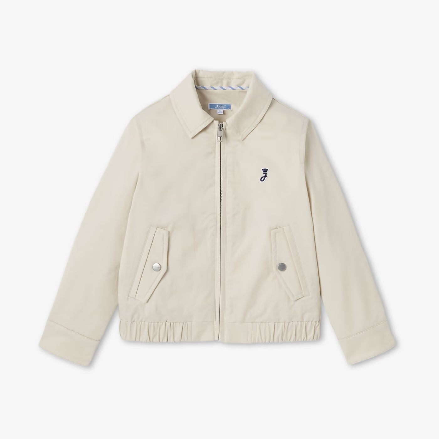 Παιδικό μπουφάν Harrington σε ελαφρύ twill - μπεζ-γκρι