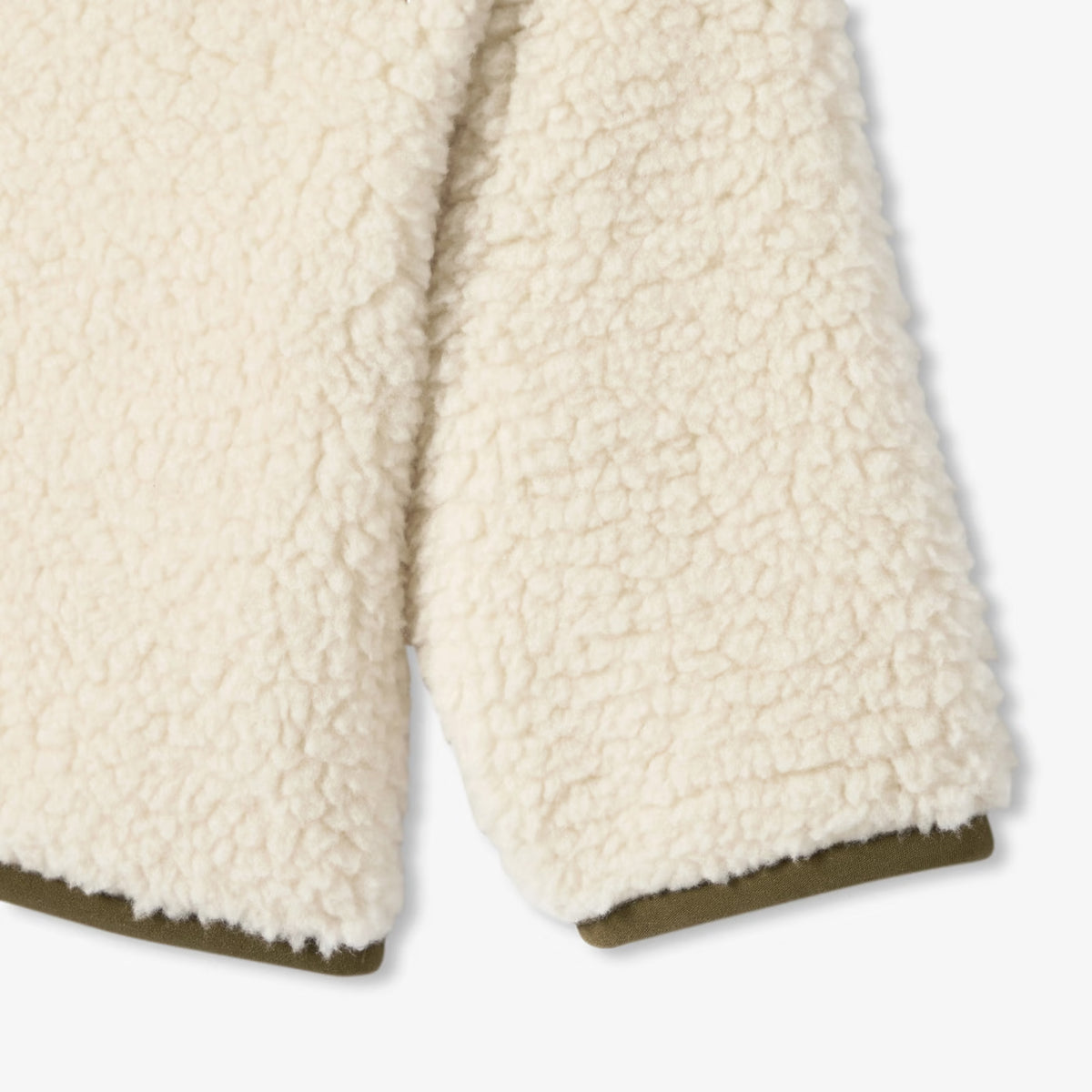 Βρεφικό μπουφάν Jacadi με φερμουάρ από sherpa fleece - απαλό λευκό