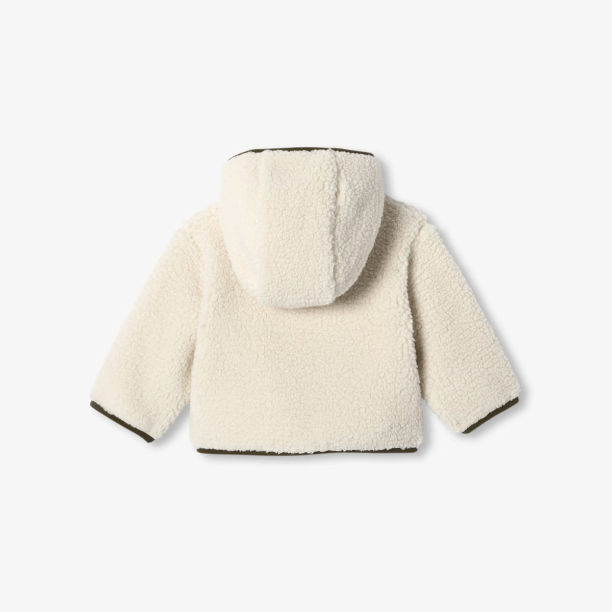 Βρεφικό μπουφάν Jacadi με φερμουάρ από sherpa fleece - απαλό λευκό