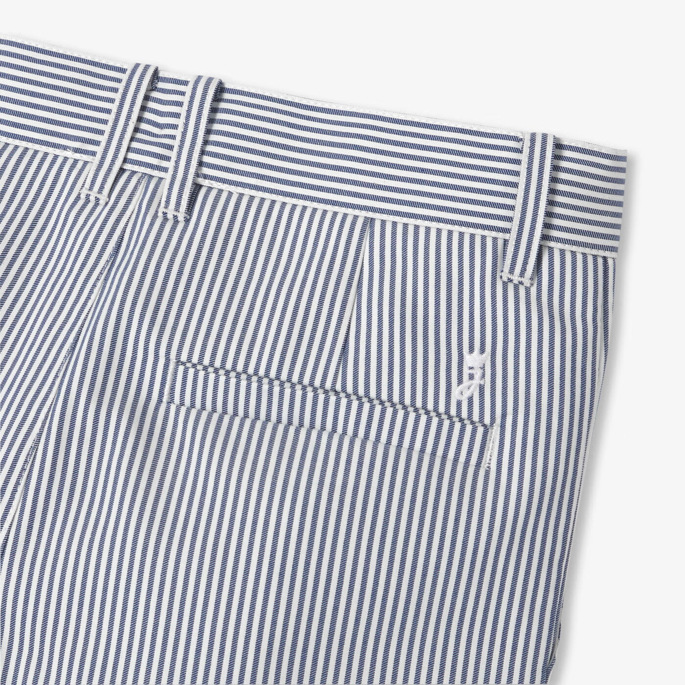 Ριγέ βερμούδα twill για αγόρια - λευκό/μπλε