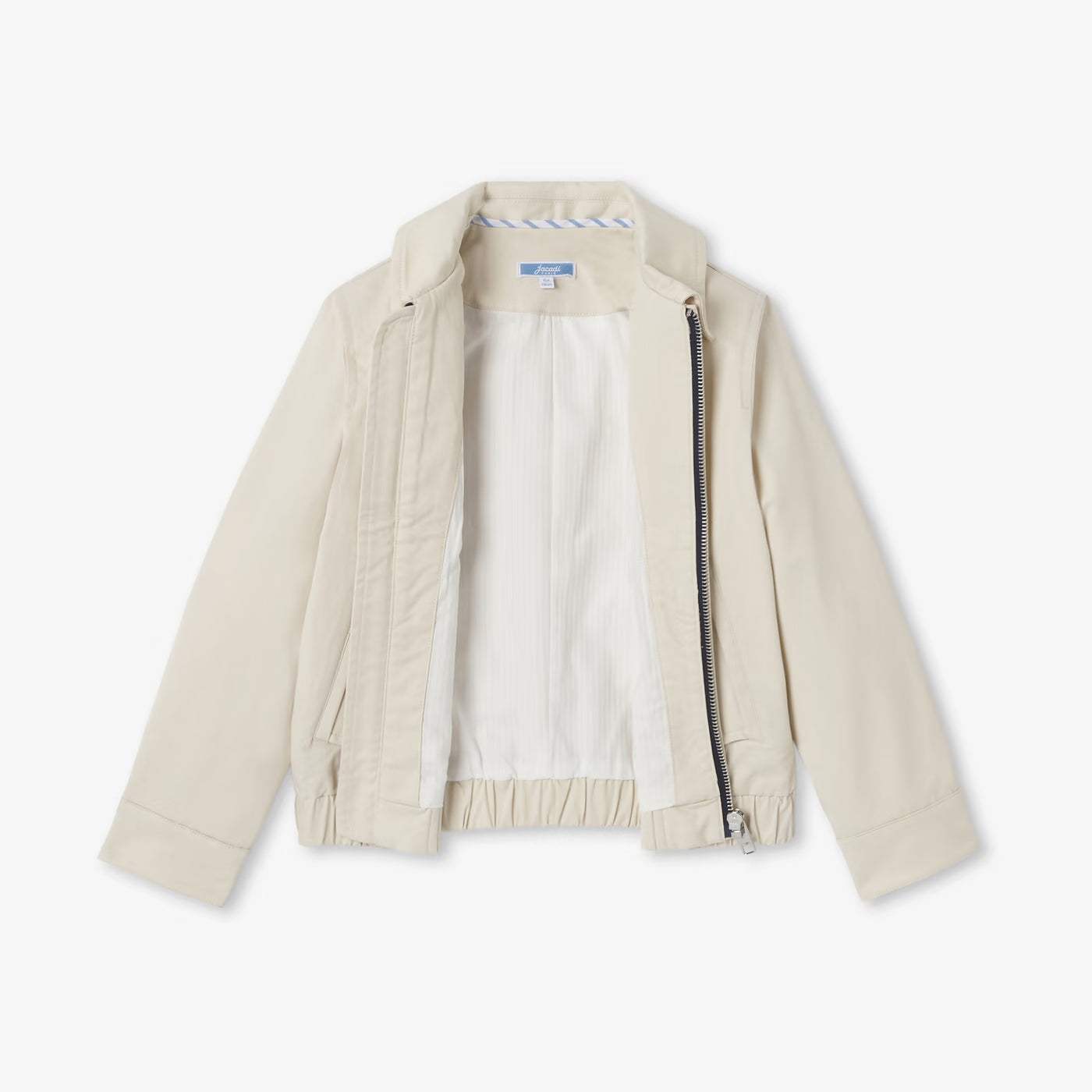 Παιδικό μπουφάν Harrington σε ελαφρύ twill - μπεζ-γκρι