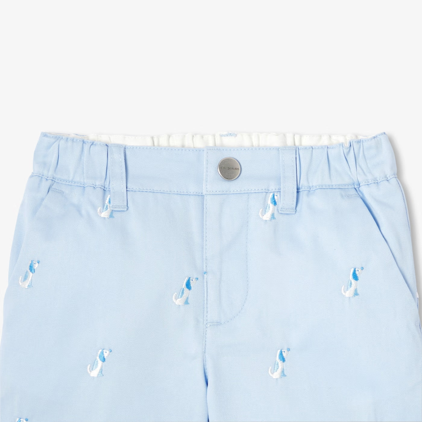 Σορτς για μωρά αγόρια από twill με κέντημα και μικρά σκυλάκια - Baltic