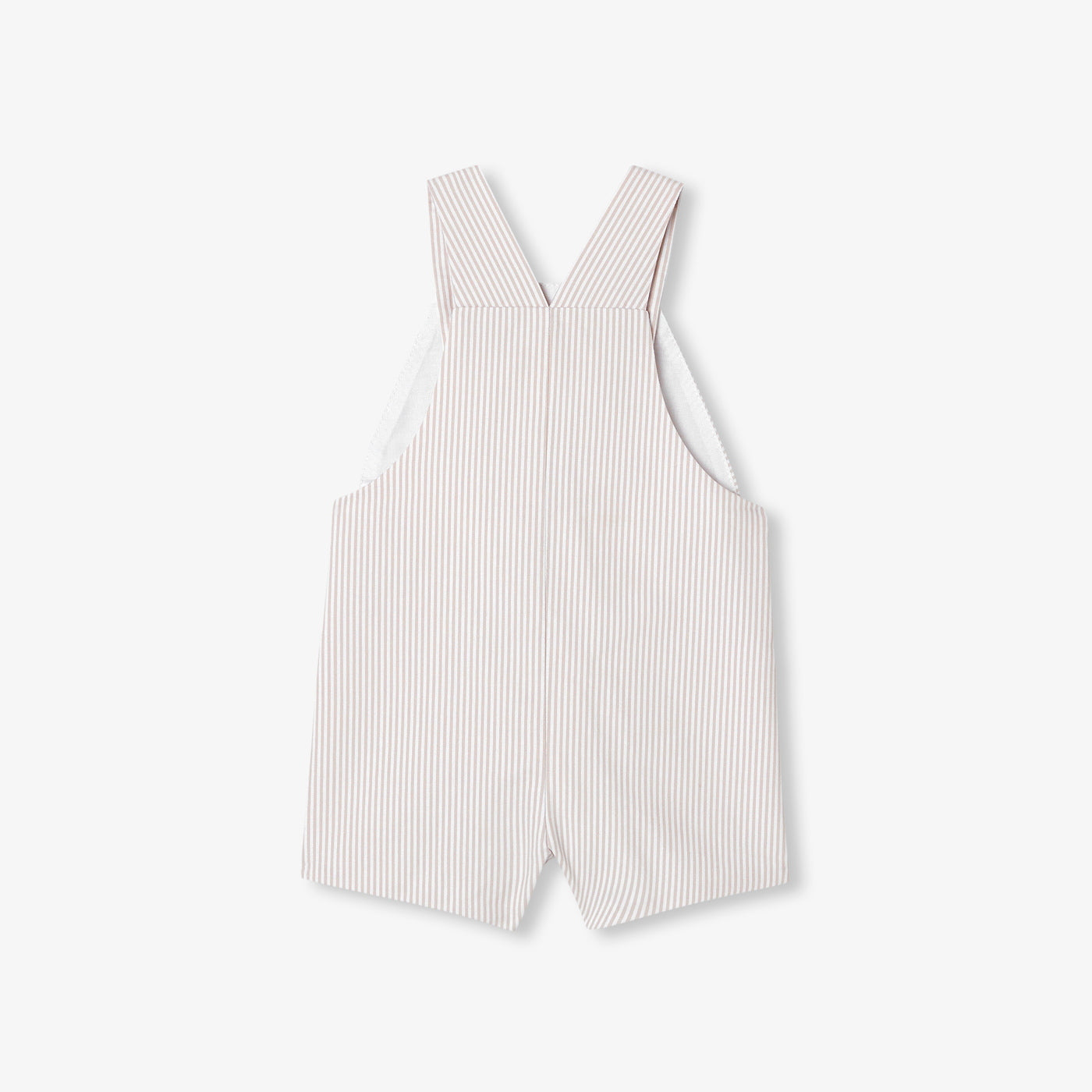 Κοντή σαλοπέτα για μωρά αγόρια σε ριγέ twill - λευκό/μπεζ