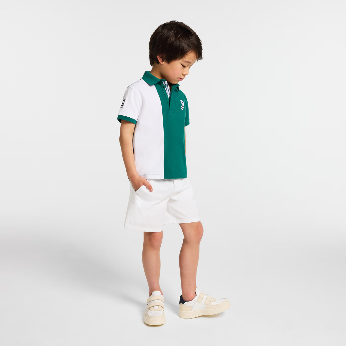 Βερμούδες για αγόρια από βαμβακερό twill - λευκό jacadi