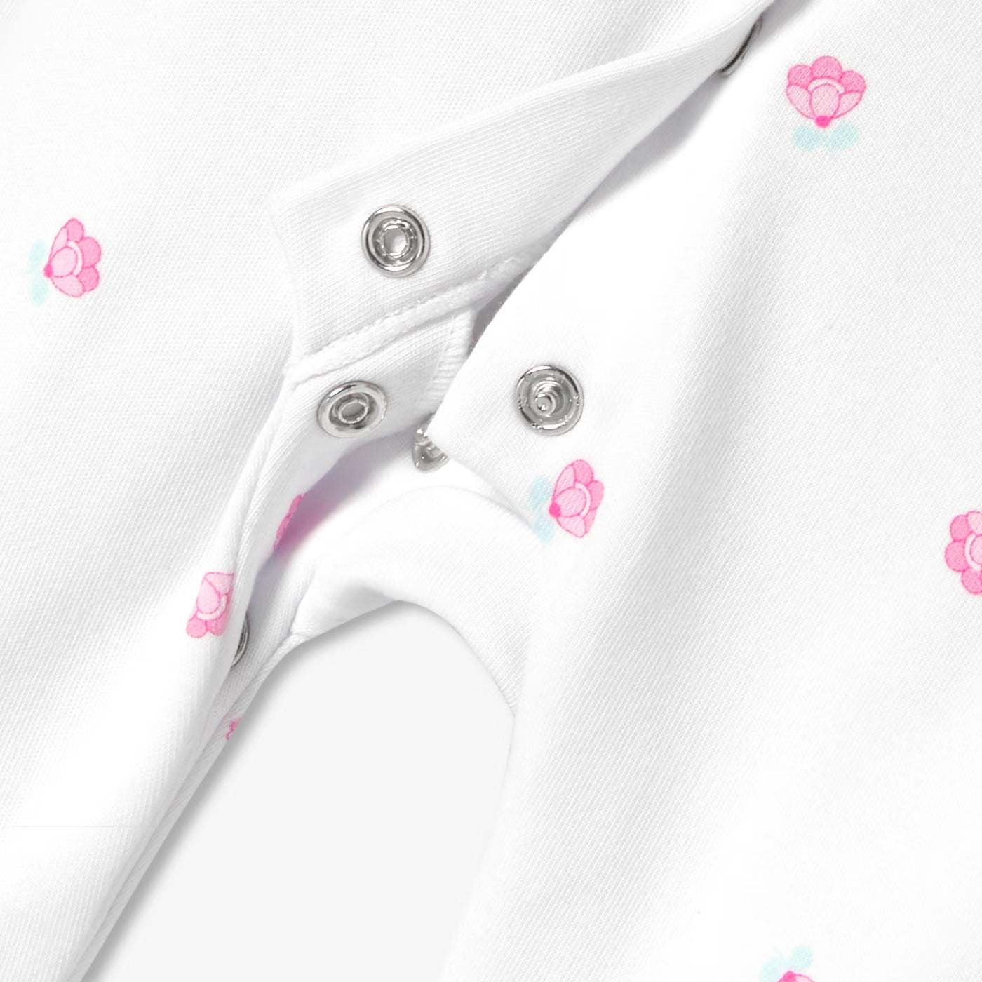 Πιτζάμα interlock από βαμβάκι για μωρά κορίτσια με φλοράλ μοτίβο - λευκό/πολύχρωμο