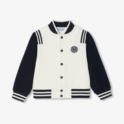 Αγορικό Teddy jacket σε πικέ πλεκτό - εκρού/navy