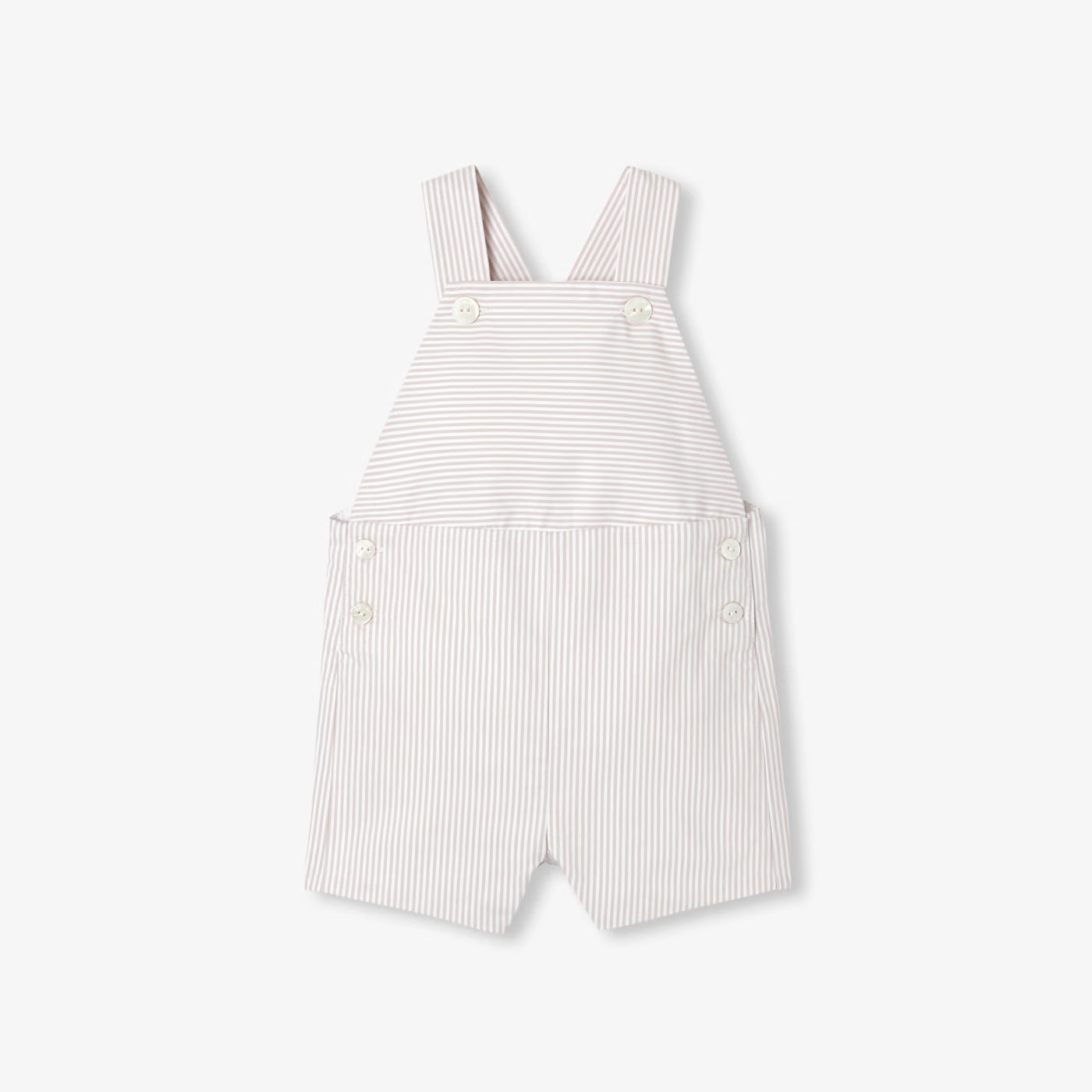 Κοντή σαλοπέτα για μωρά αγόρια σε ριγέ twill - λευκό/μπεζ