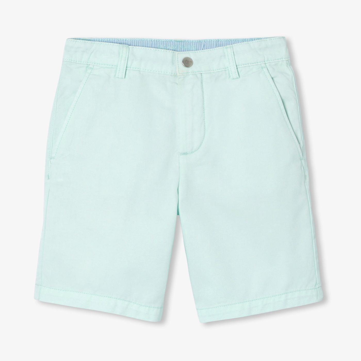 Βερμούδες για αγόρια σε βαμβακερό twill - ανοιχτό πράσινο