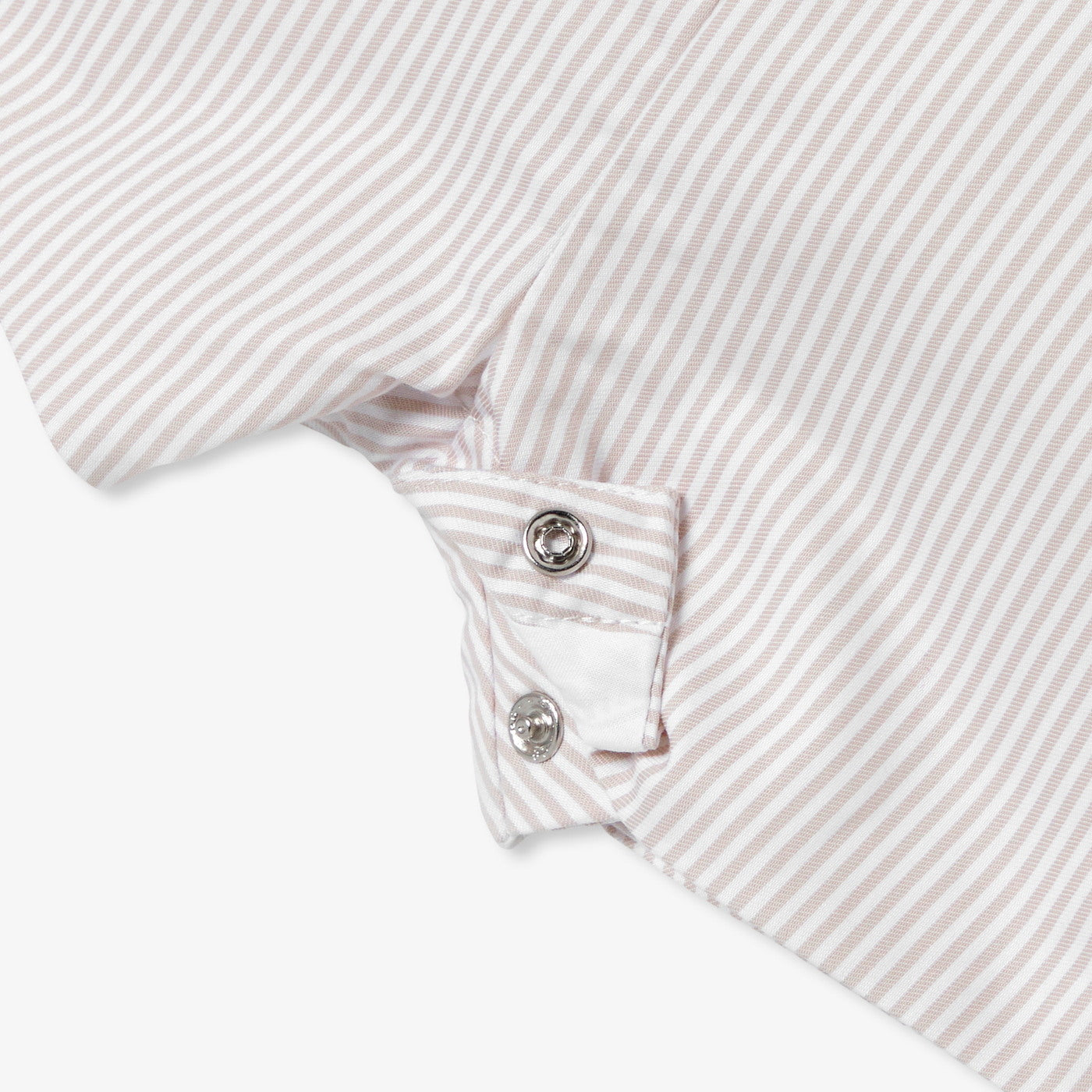 Κοντή σαλοπέτα για μωρά αγόρια σε ριγέ twill - λευκό/μπεζ