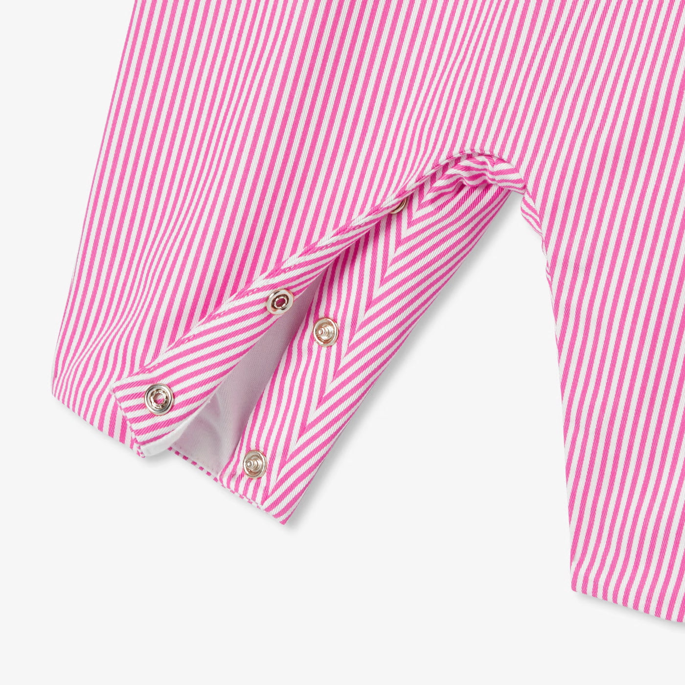 Σαλοπέτα για μωρά κορίτσια σε ριγέ twill - ροζ/λευκό