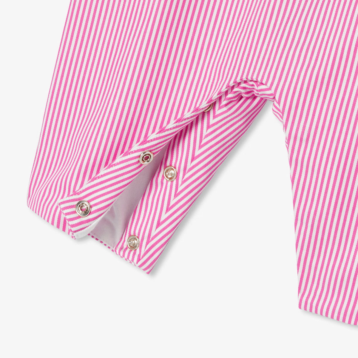 Σαλοπέτα για μωρά κορίτσια σε ριγέ twill - ροζ/λευκό