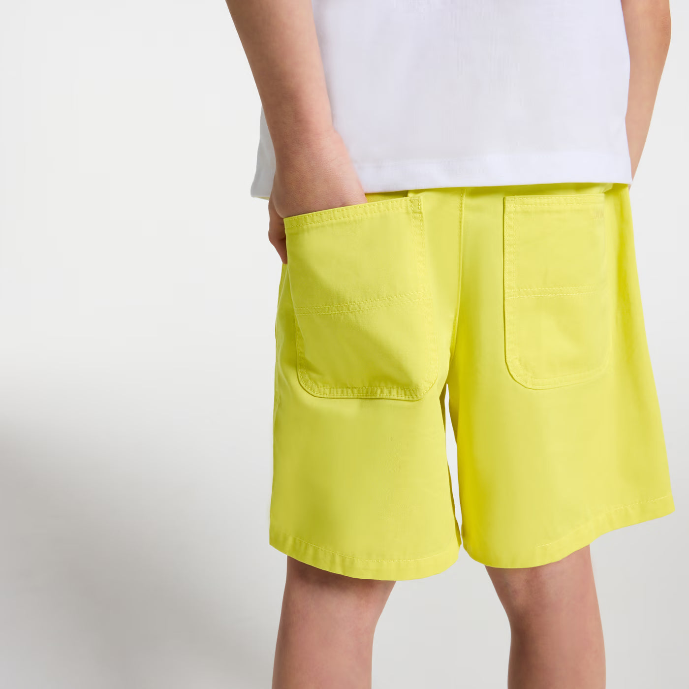 Βερμούδες για αγόρια σε βαμβακερό twill - κίτρινο του ήλιου