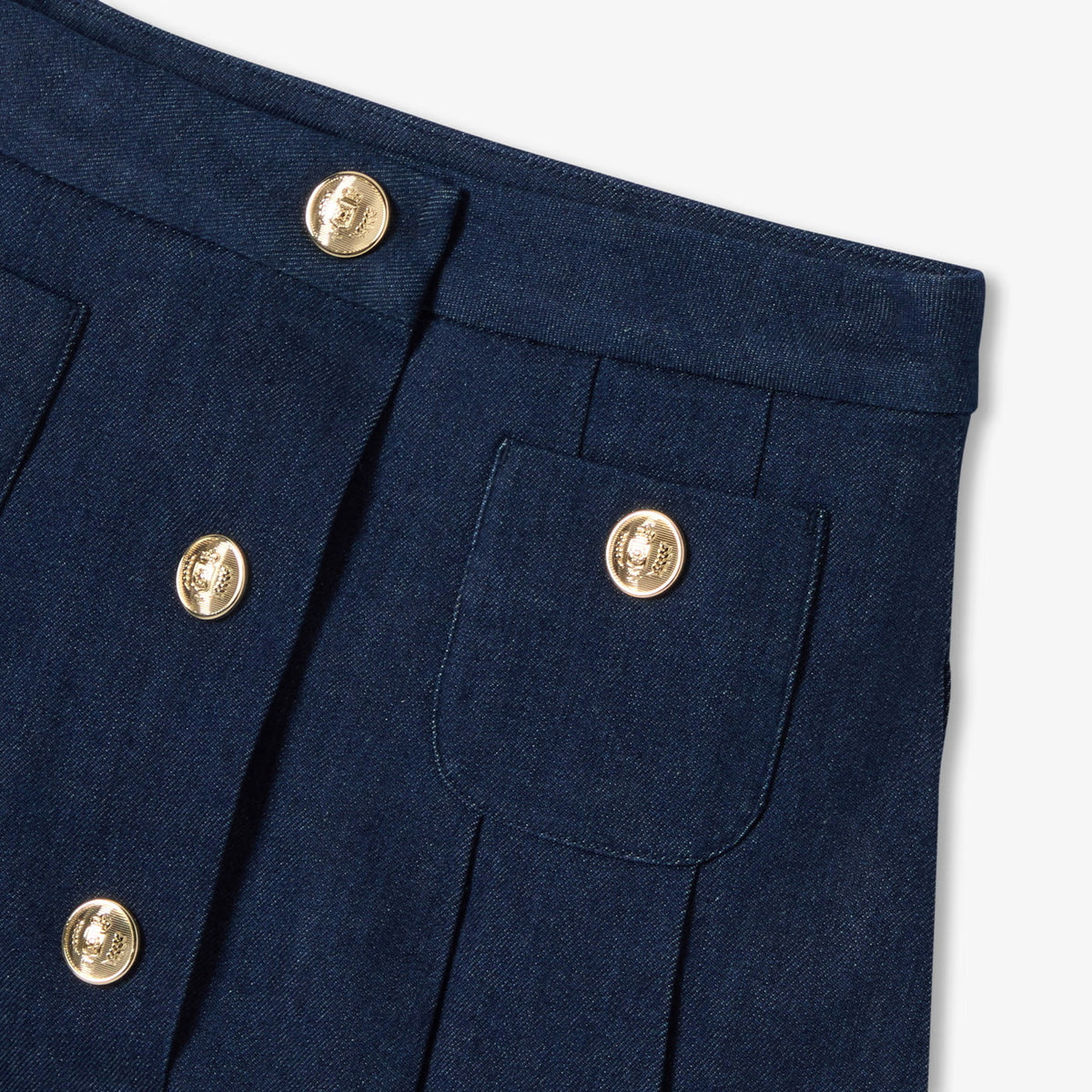 Πλισέ τζιν φούστα για κορίτσια - σκούρο τζιν