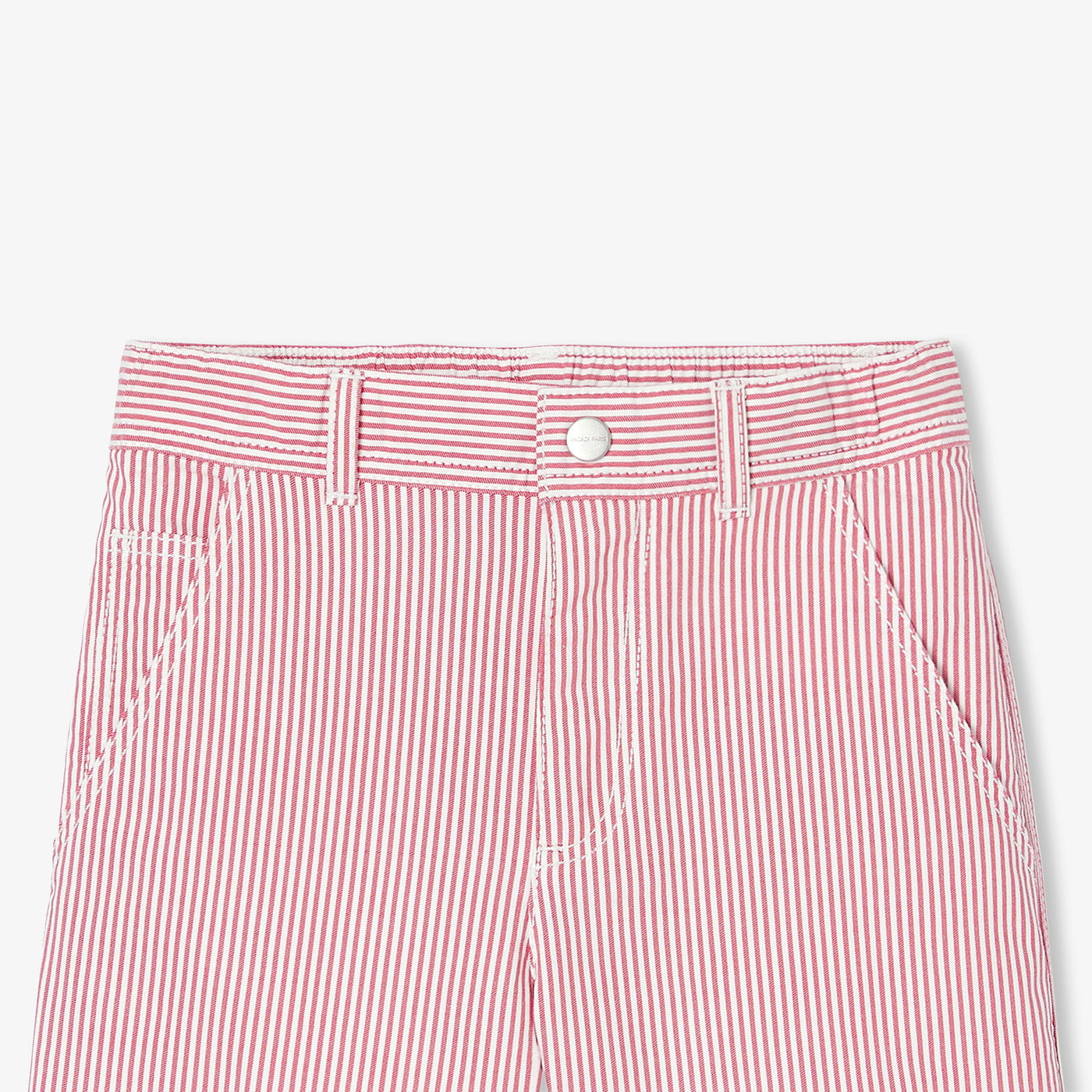 Ριγέ βερμούδα twill για αγόρια - λευκό/κόκκινο