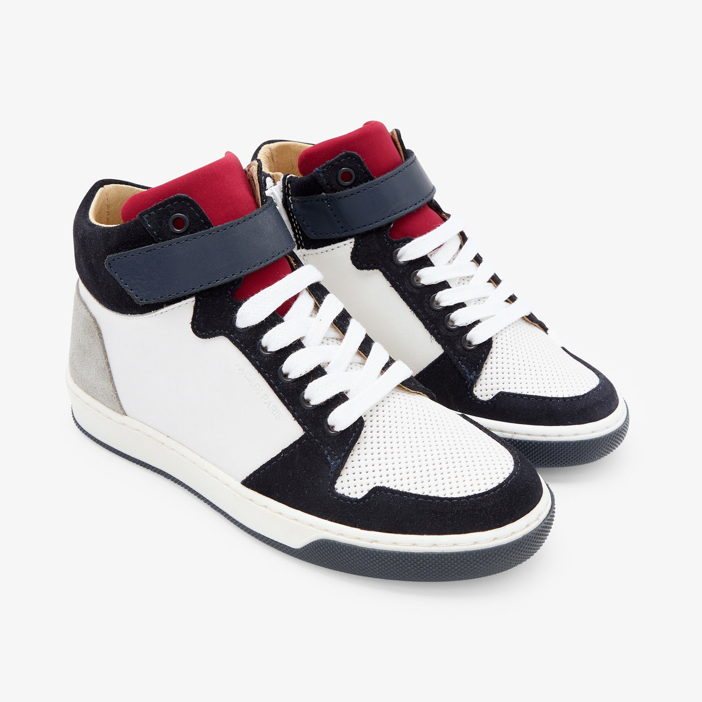 Ψηλά παπούτσια τένις για αγόρια - λευκό/μπλε μπλε