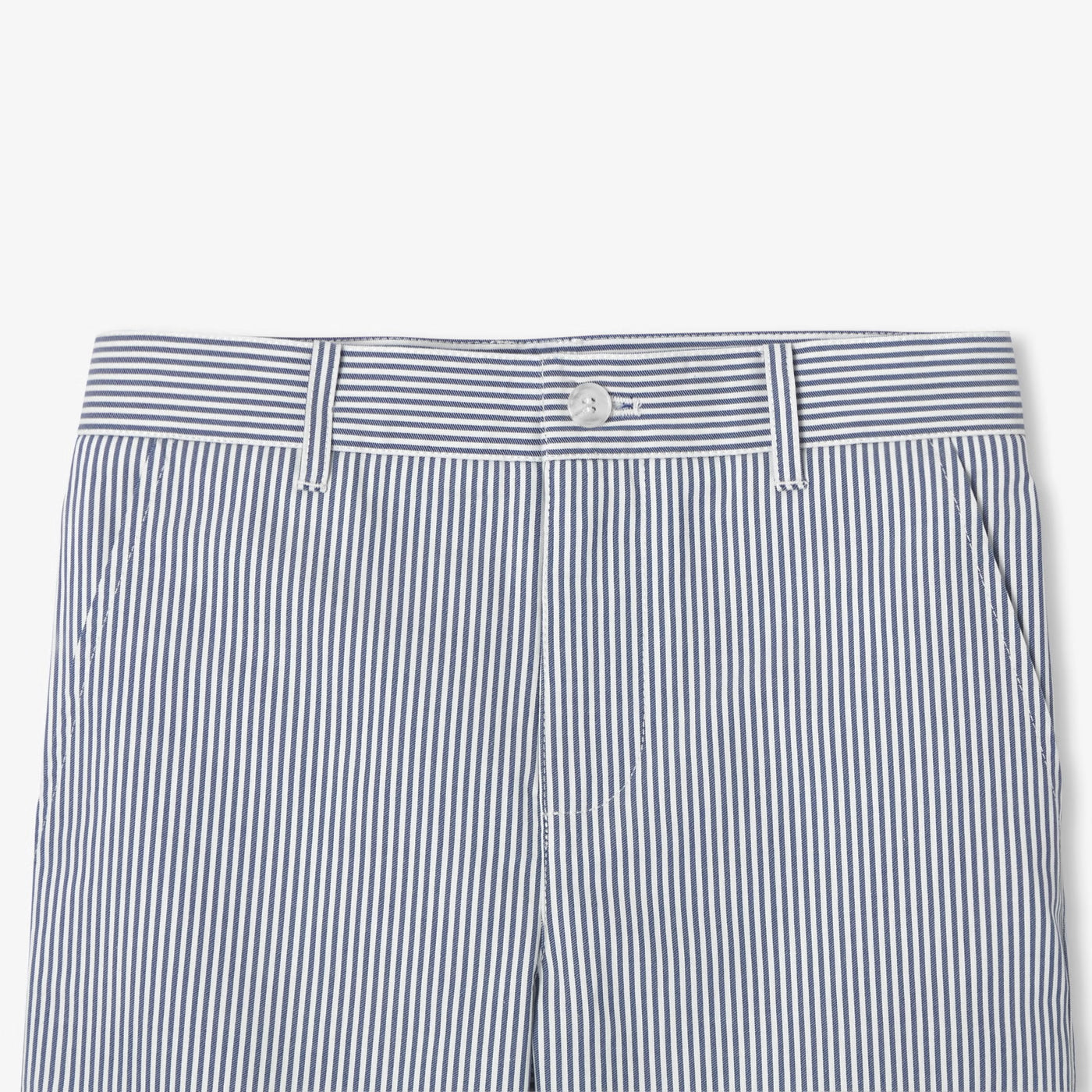 Ριγέ βερμούδα twill για αγόρια - λευκό/μπλε