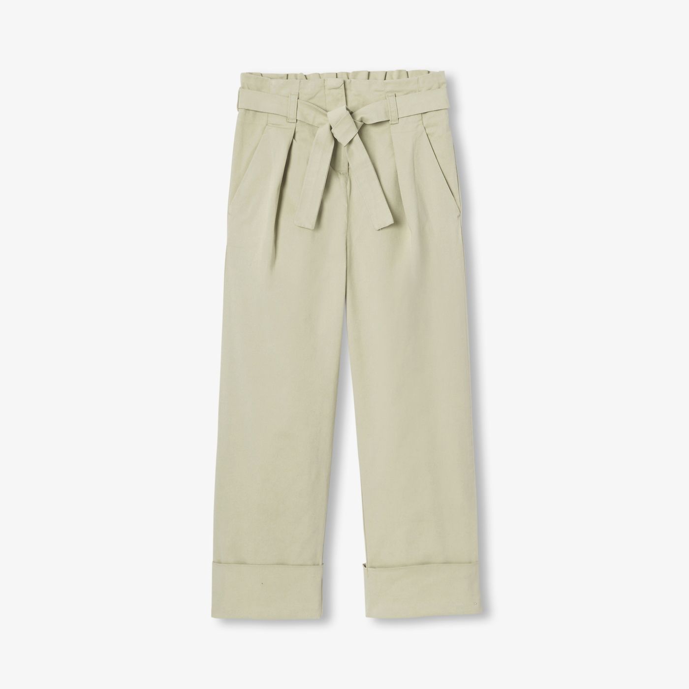 Ελαφρύ παντελόνι twill για κορίτσια - λαχανί