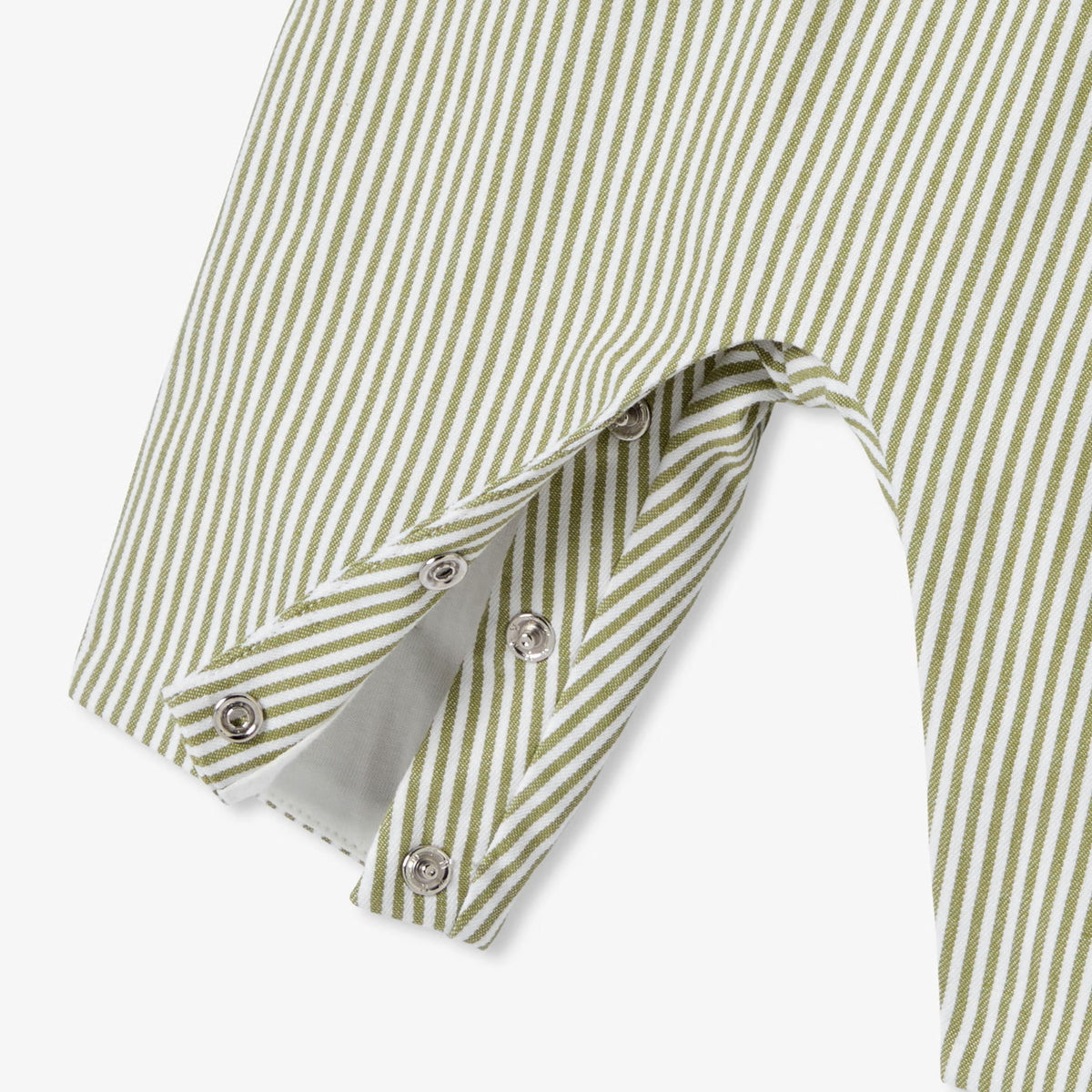 Φόρμα για μωρά αγόρια σε ριγέ twill - λευκό/πράσινο