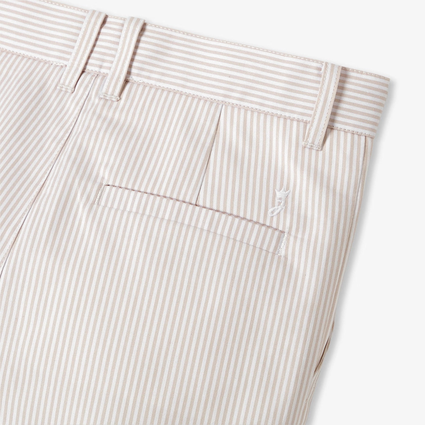 Ριγέ βερμούδα twill για αγόρια - λευκό/μπεζ