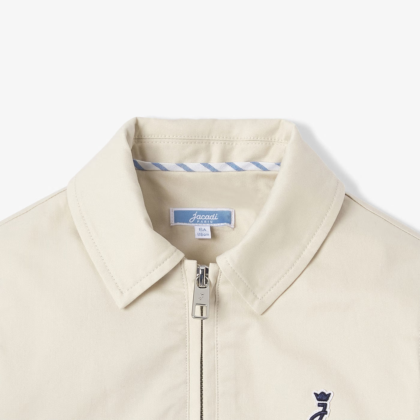 Παιδικό μπουφάν Harrington σε ελαφρύ twill - μπεζ-γκρι